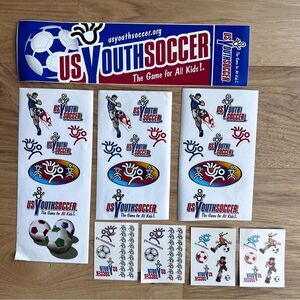US Youth Soccer Stickers Four Sheets And Temporary Tattoos Four Sheets